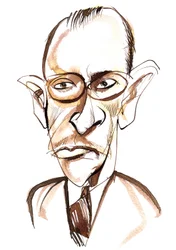 Russian-born composer and conductor Igor Stravinsky; caricature